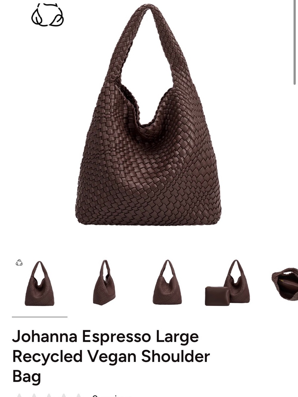 SOLD OUT on Melie Bianco site! Chocolate Woven Johanna Shoulder Bag